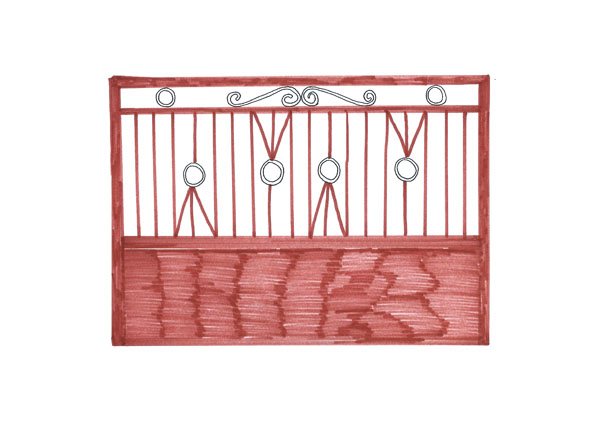 Julie Chovin Fence, felt pen on paper, A4, 2013