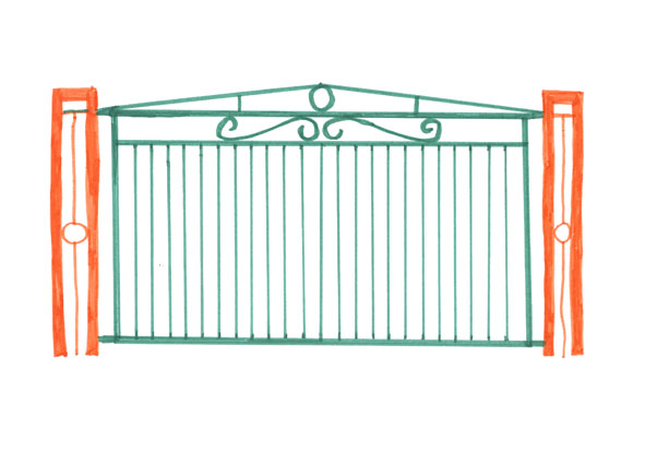 Julie Chovin Fence, felt pen on paper, A4, 2013