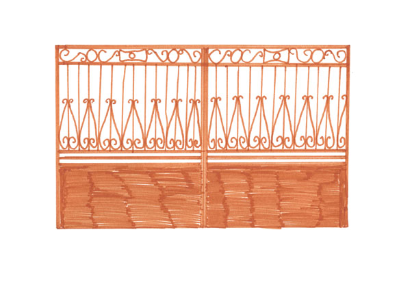 Julie Chovin Fence, felt pen on paper, A4, 2013